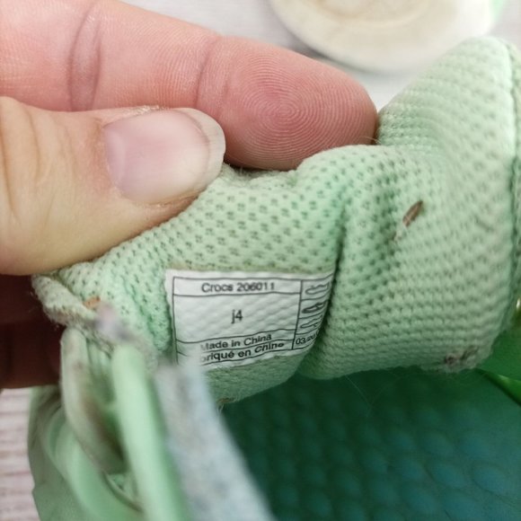 Crocs LiteRide Paceer Kids Youth Sneakers Size Junior 4 Light Green - Picture 9 of 9